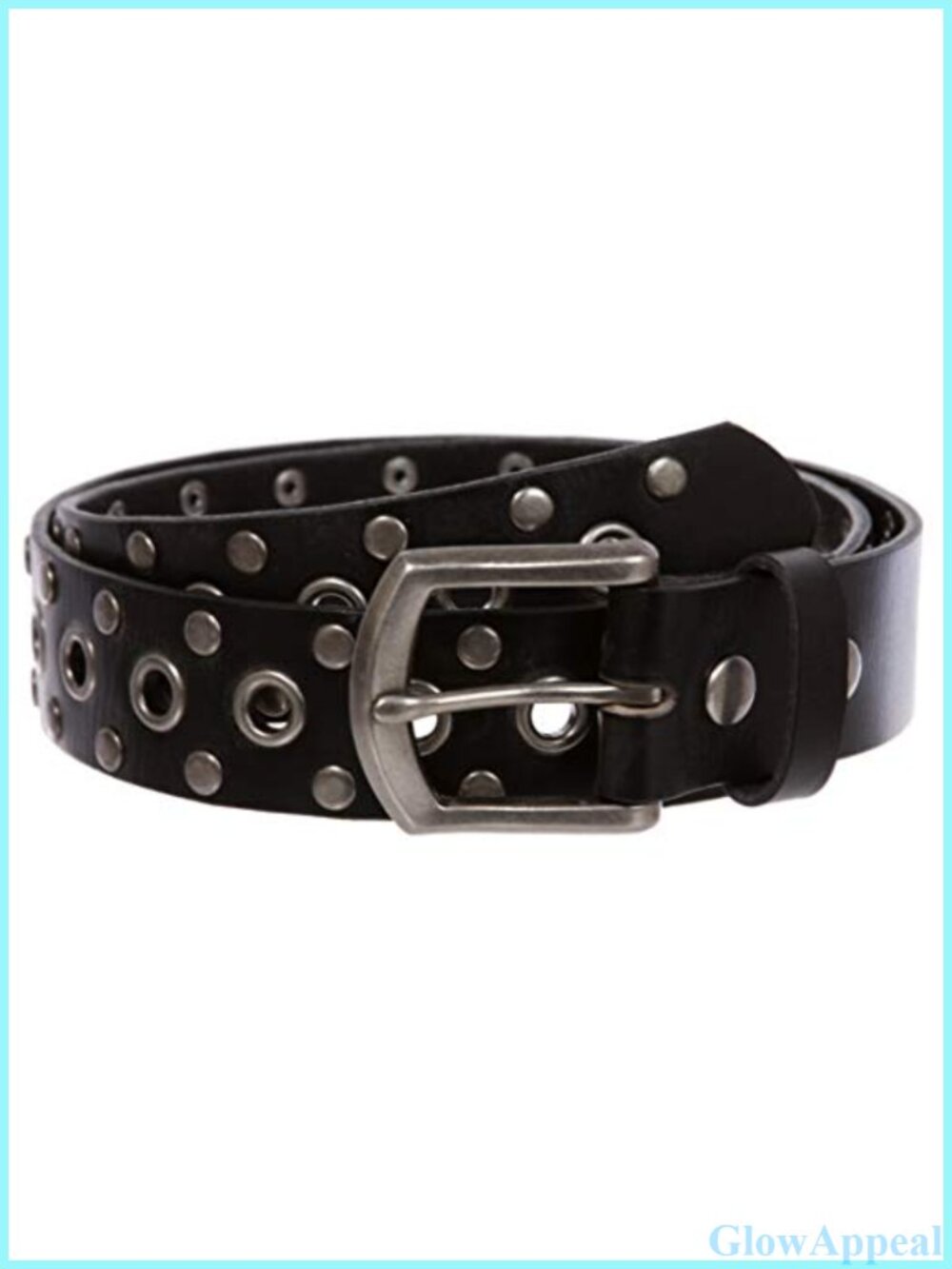 Oil-Tanned Leather Belt Riveted Studded Grommets Casual